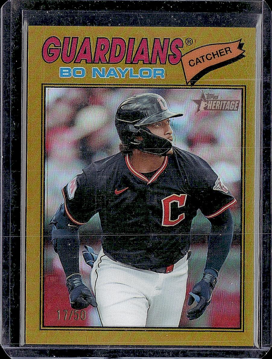 2026 Topps Heritage #256 Bo Naylor Dark Yellow