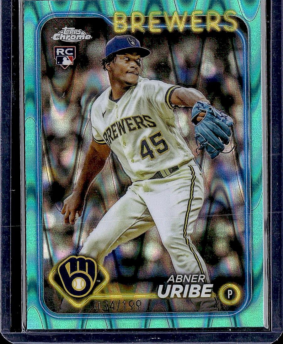 2024 Topps Chrome #276 Abner Uribe Aqua Lava Refractors #/199