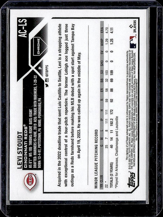 2023 Topps Chrome Update #AC-LS Levi Stoudt Autographs