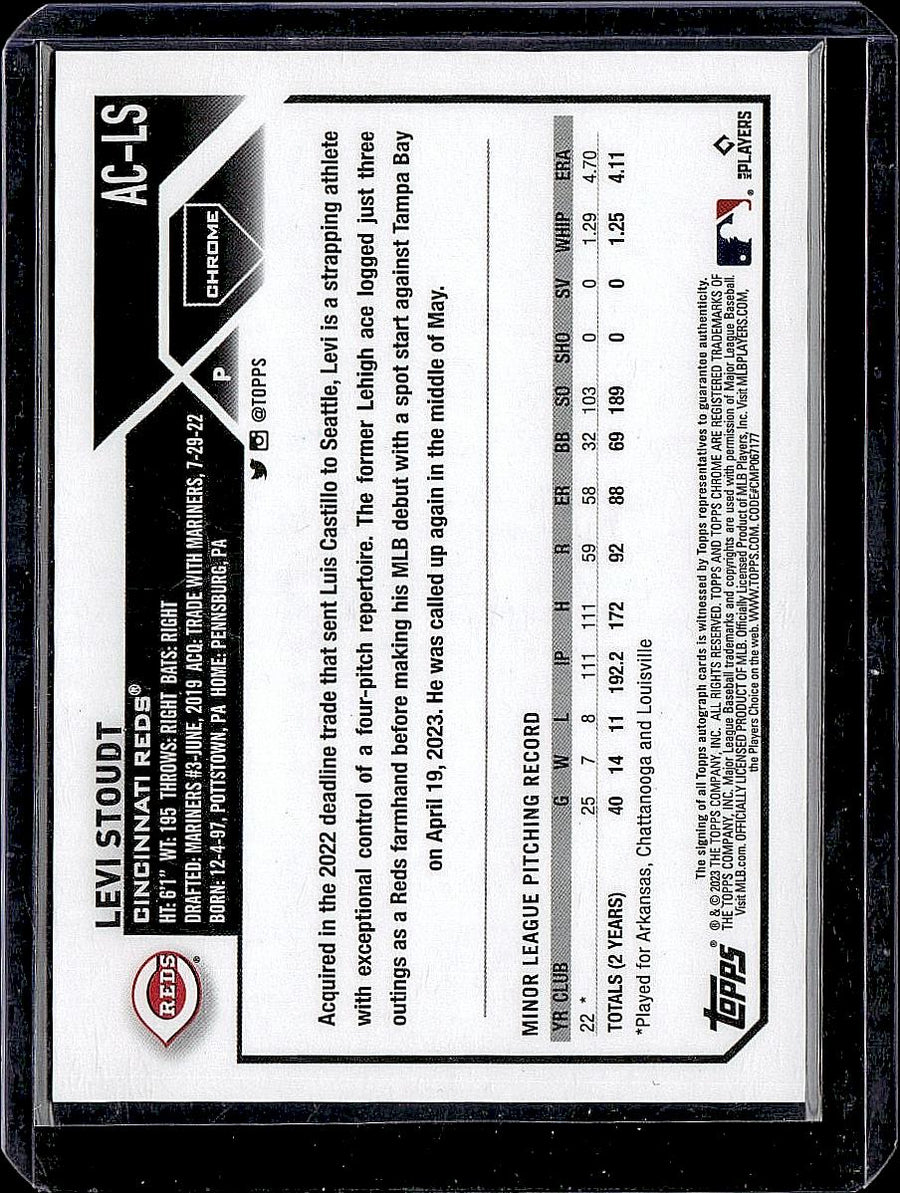 2023 Topps Chrome Update #AC-LS Levi Stoudt Autographs
