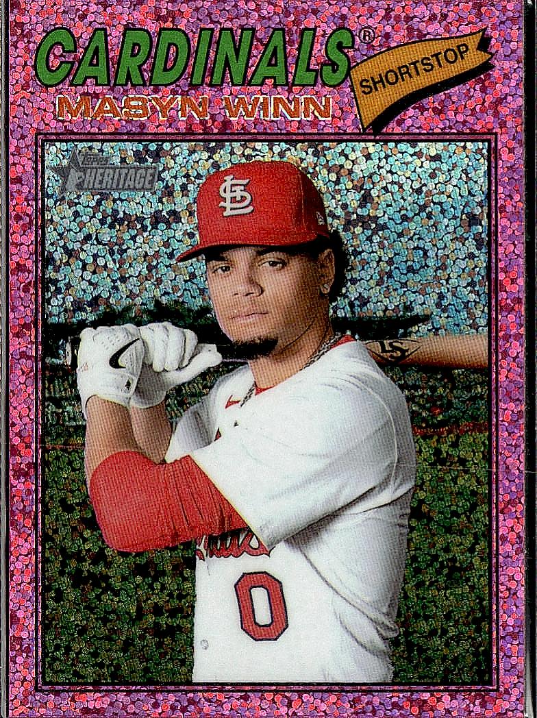 2026 Topps Heritage #358 Masyn Winn Chrome Pink Sparkle Refractors