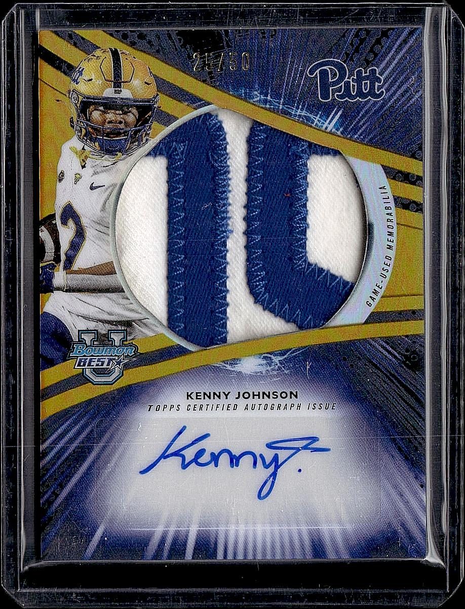 2025 Bowman U Best Football Kenny Johnson Patch Auto /50