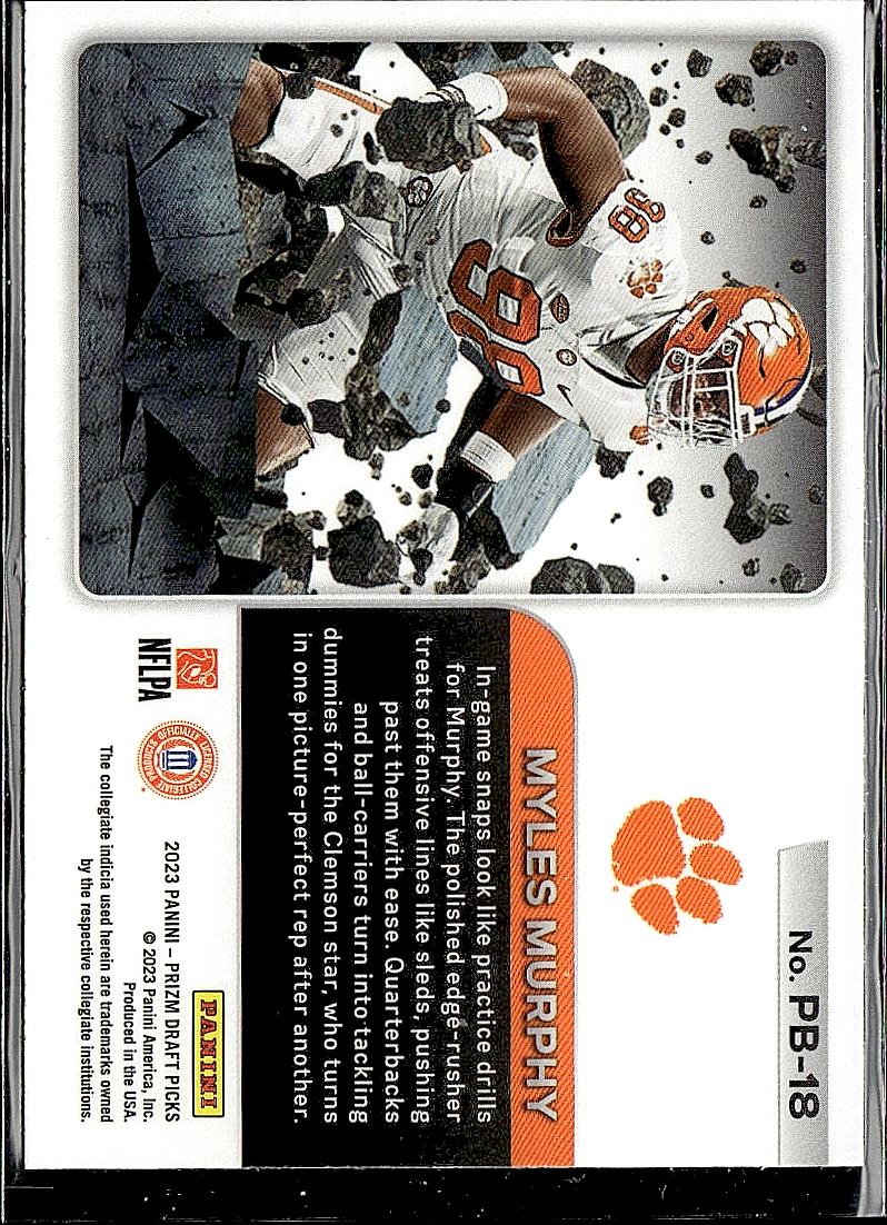 2023 Panini Prizm Draft Picks #PB-18 Myles Murphy Prizm Break