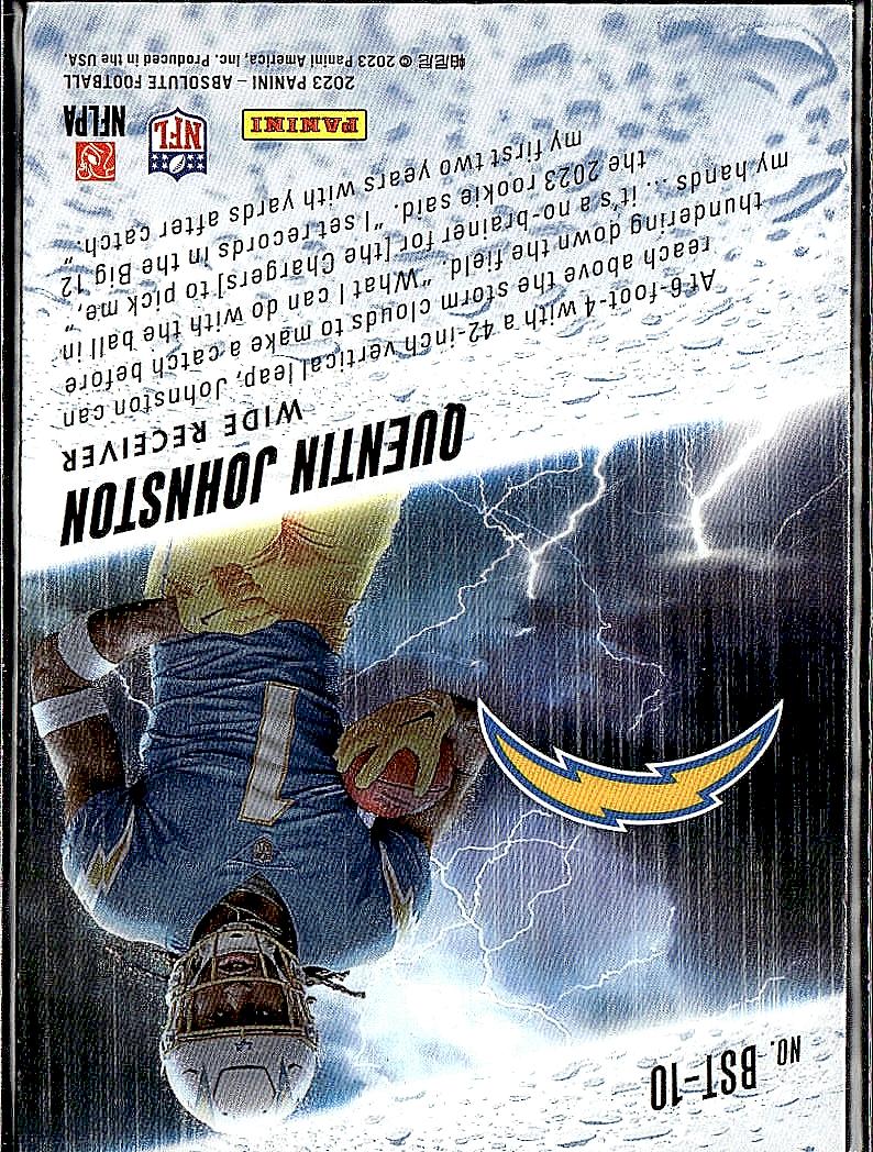 2023 Panini Absolute #BST-10 Quentin Johnston By Storm