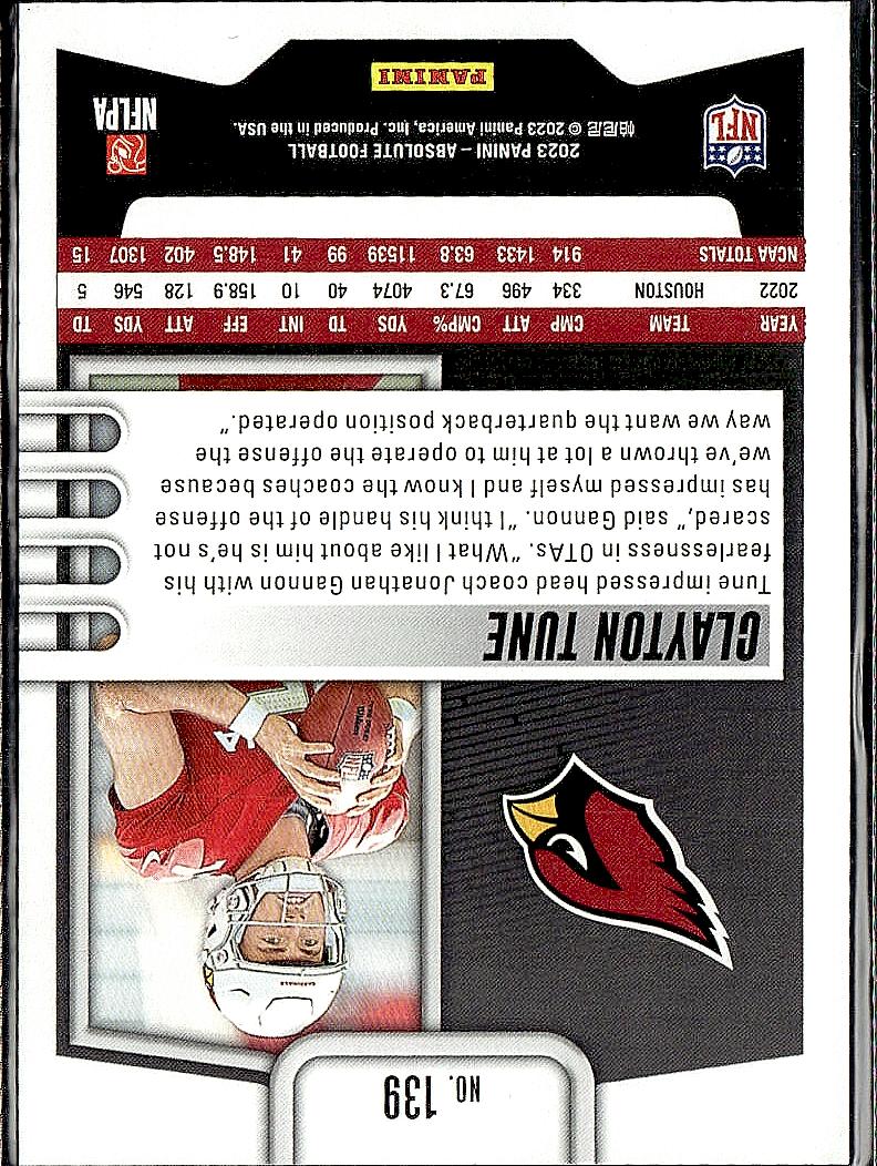 2023 Panini Absolute #139 Clayton Tune #/275
