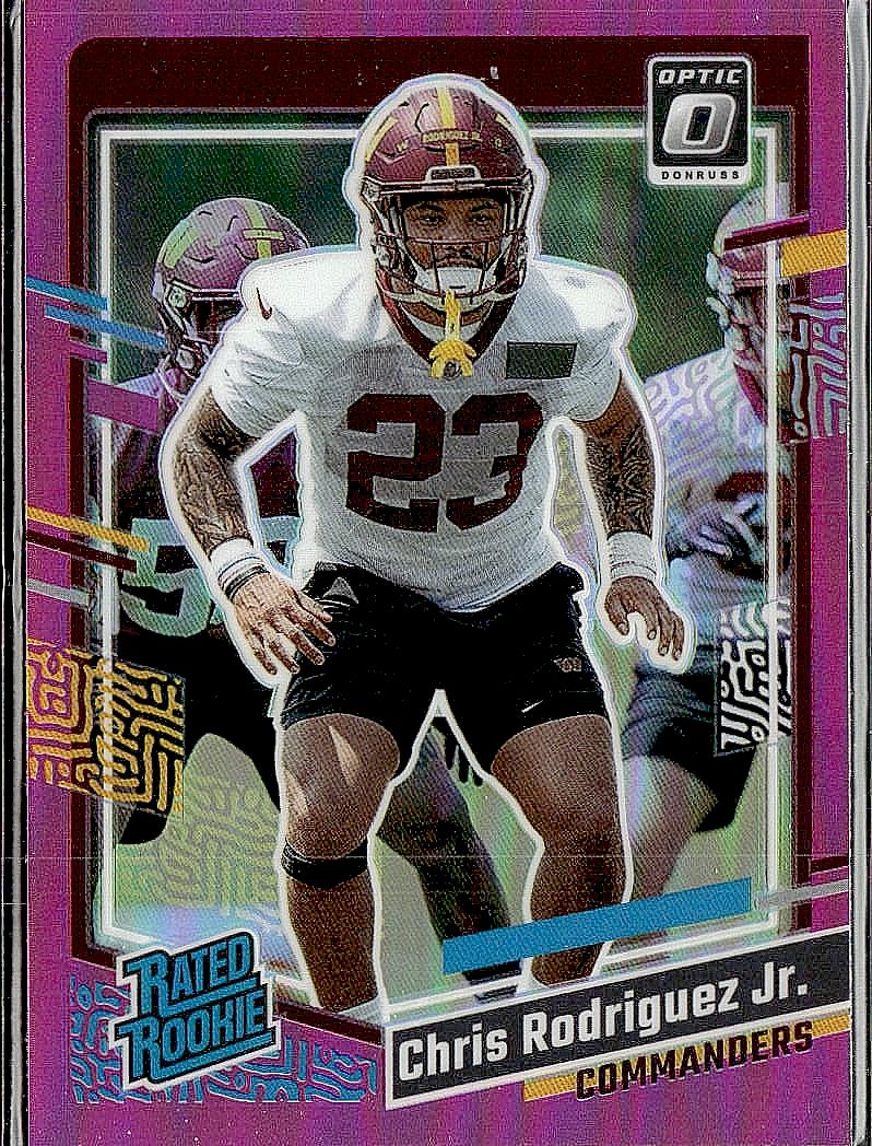 2023 Donruss #398 Chris Rodriguez Jr. Optic Rated Rookie Preview Pink Prizm