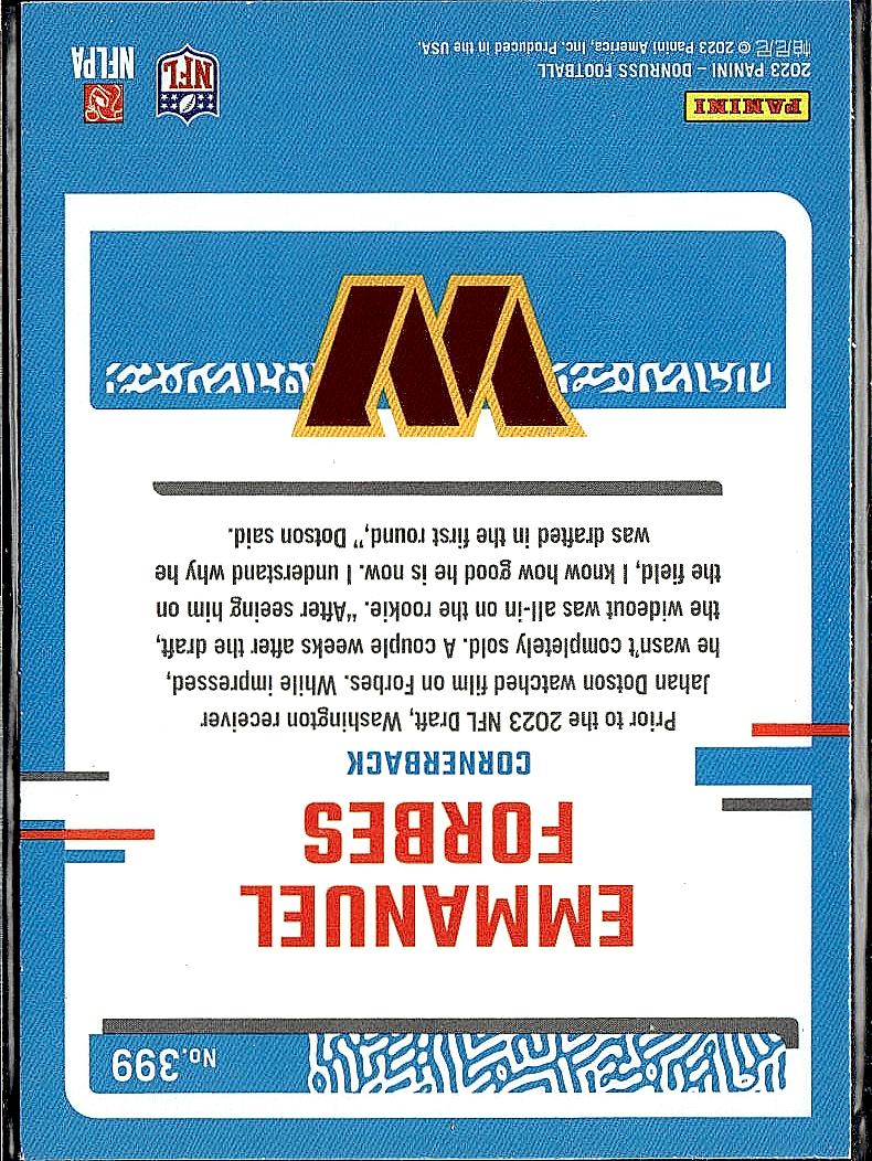 2023 Donruss #399 Emmanuel Forbes Press Proof Green