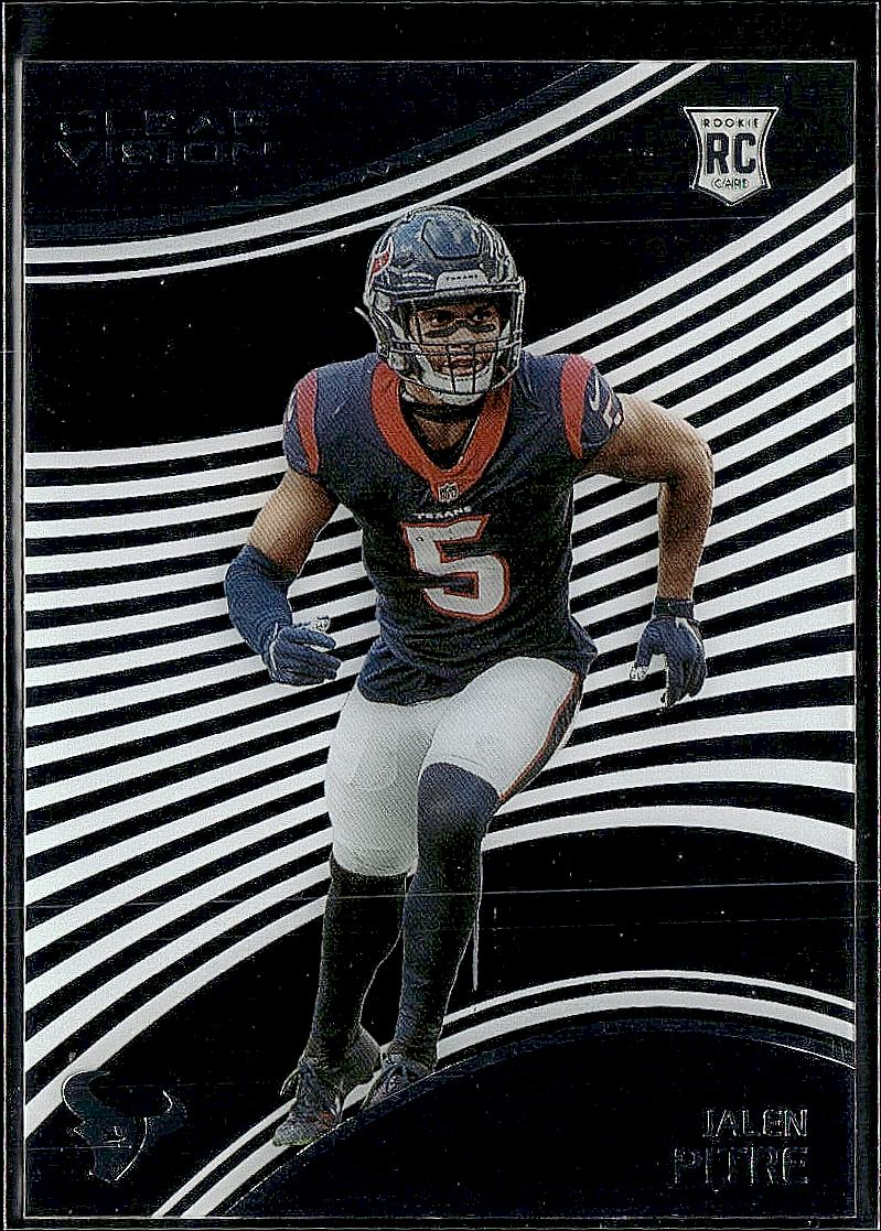 2022 Panini Chronicles #CVR-23 Jalen Pitre Clear Vision Rookies Blue #/99