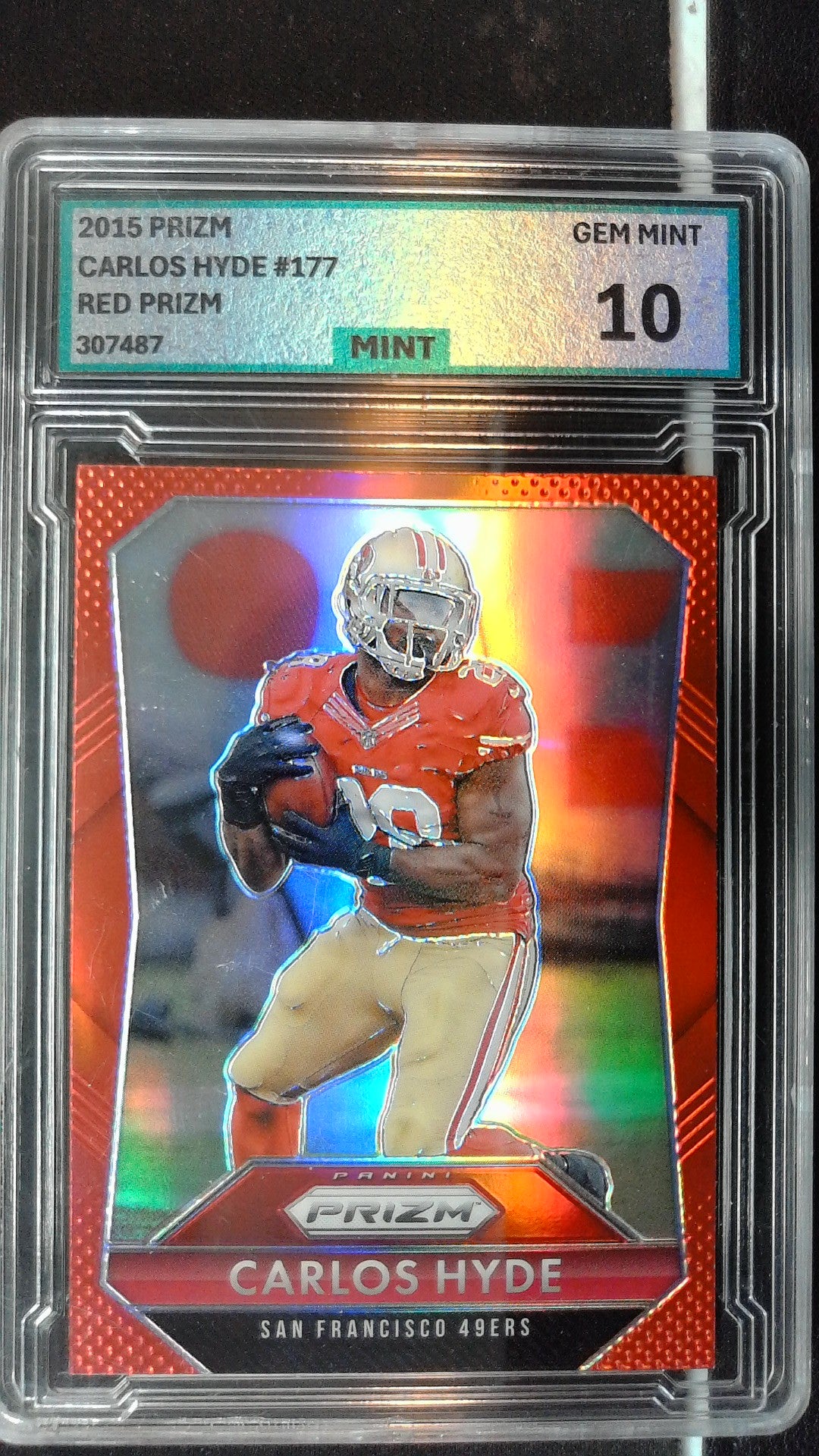 2015 Panini Prizm #177 Carlos Hyde Red Prizm MNT 10