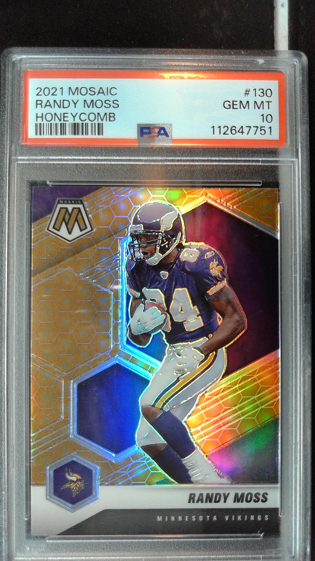2021 Panini Mosaic #130 Randy Moss Honeycomb PSA 10