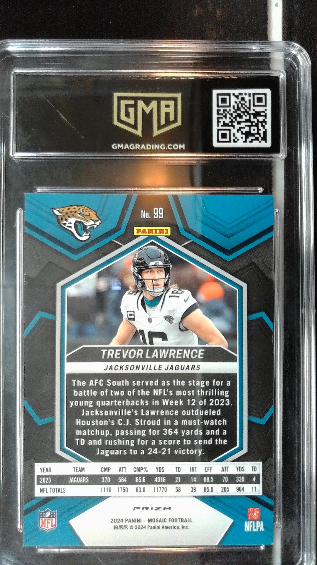 2024 Panini Mosaic #99 Trevor Lawrence Mosaic Green GMA 10