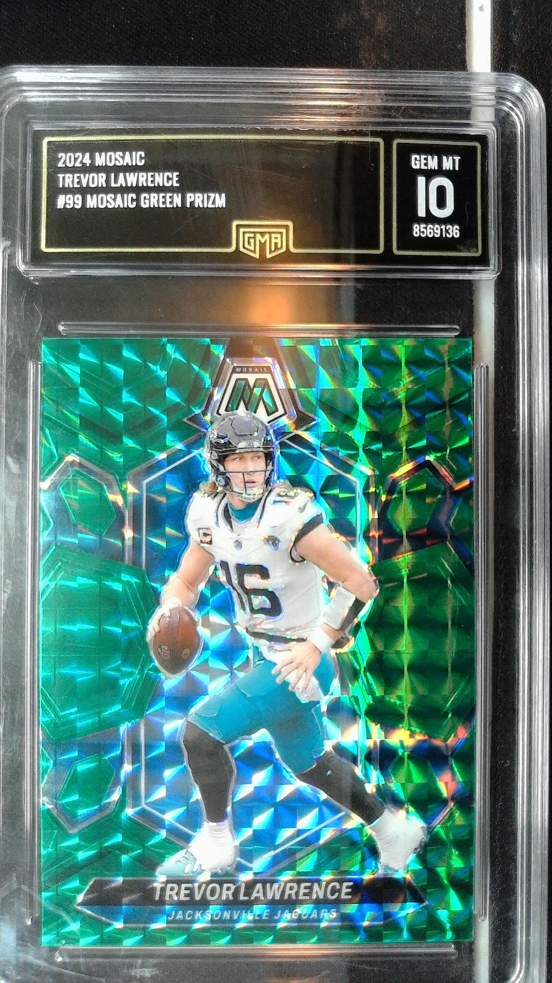 2024 Panini Mosaic #99 Trevor Lawrence Mosaic Green GMA 10