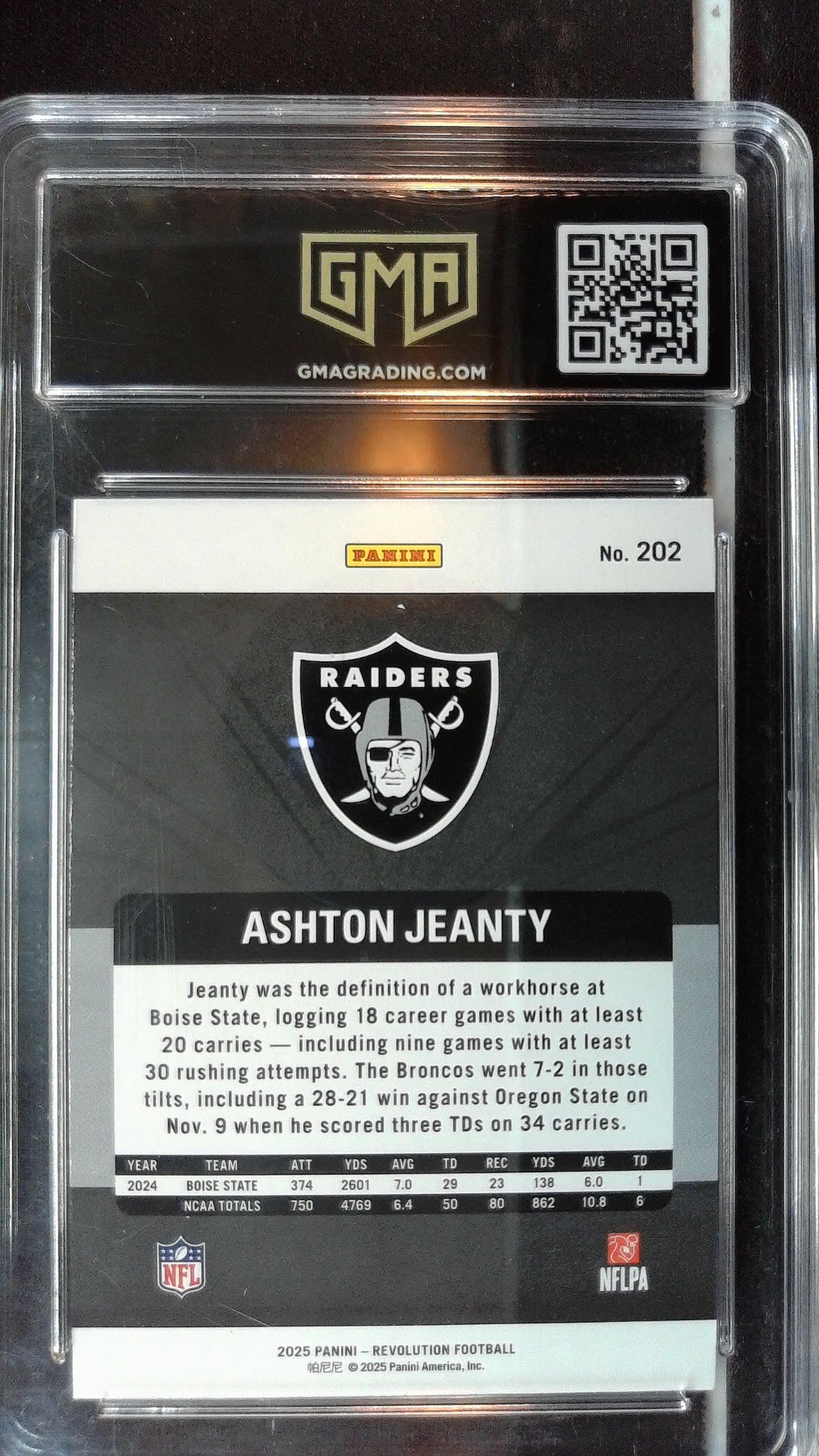 2025 Panini Revolution #202 Ashton Jeanty GMA 10