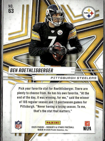 2025 Panini Rookies & Stars #63 Ben Roethlisberger Gold #/10