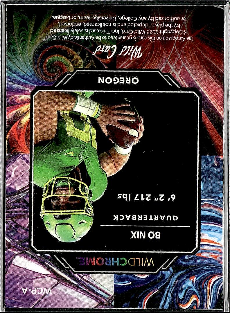 2023 Wild Card Wildchrome Pro Look Football - Auto Bo Nix #/4