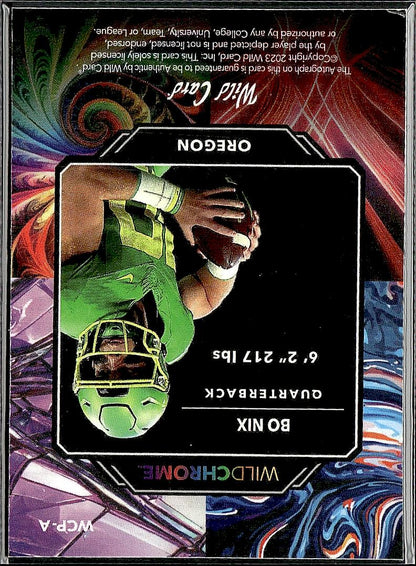 2023 Wild Card Wildchrome Pro Look Football - Auto Bo Nix #/4