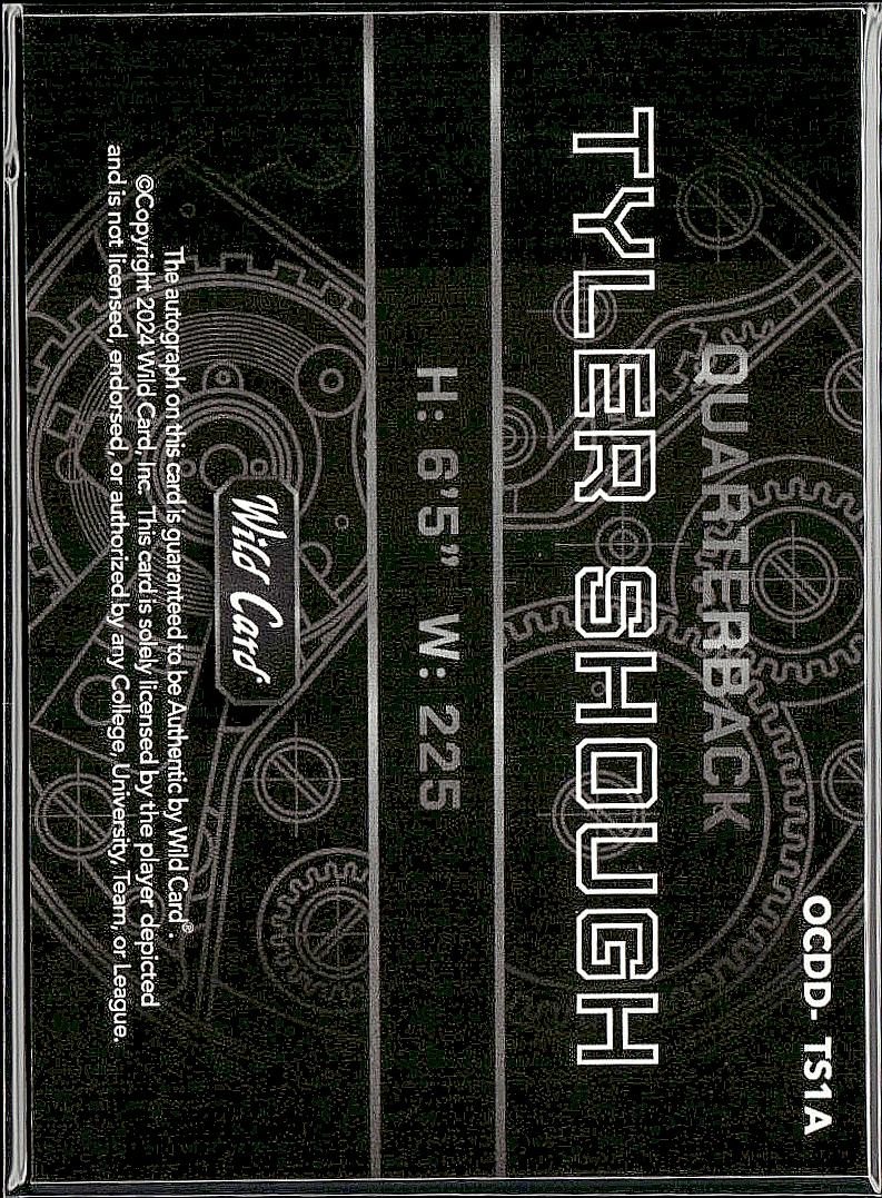 2024 Wild Card Tyler Shough On The Clock Auto TRUE 1/1