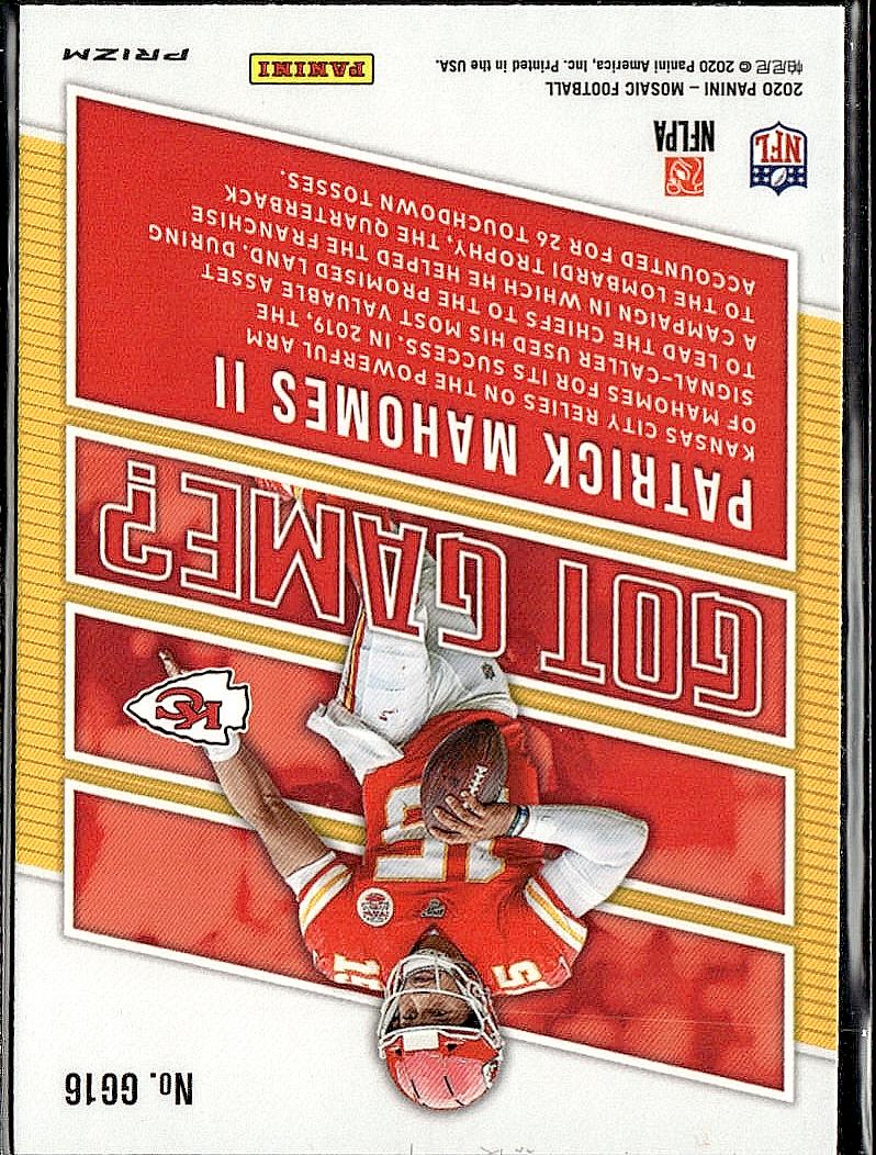 2020 Panini Mosaic #GG16 Patrick Mahomes II Got Game? Prizm