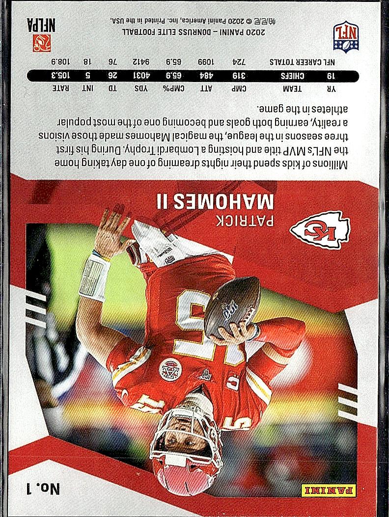 2020 Donruss Elite #1 Patrick Mahomes II