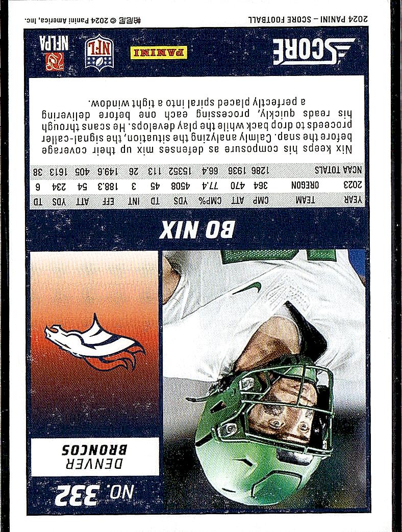 2024 Score #332 Bo Nix Green