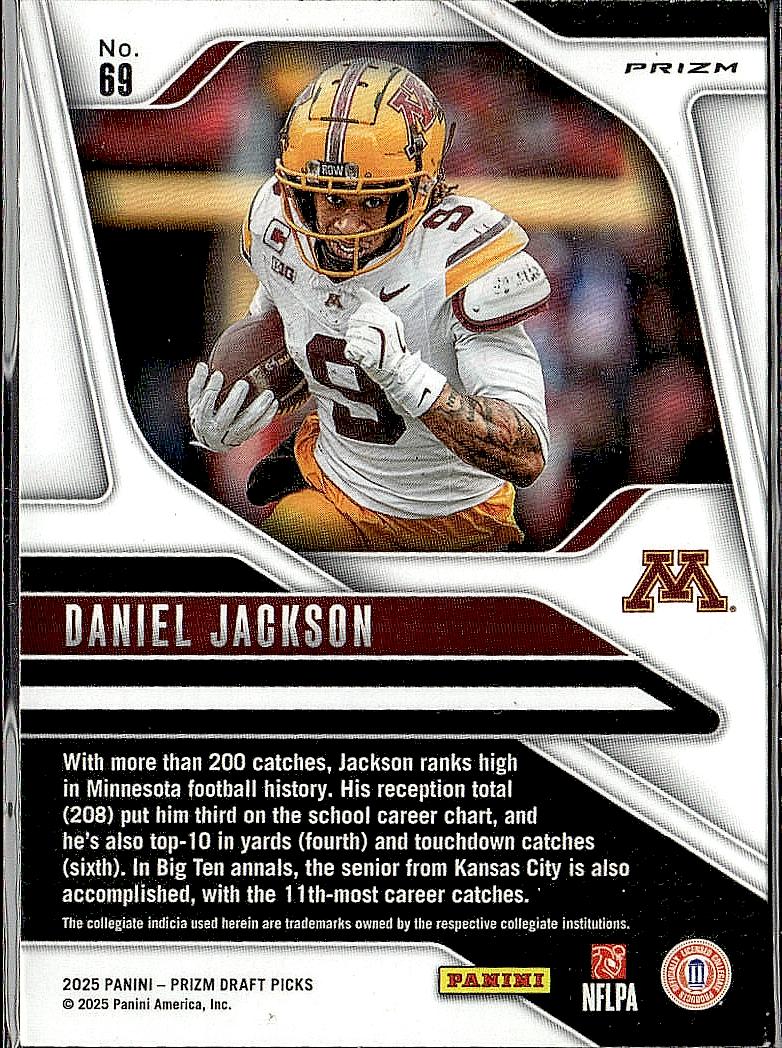 2025 Panini Prizm Draft Picks #69 Daniel Jackson Prizms Gold Ice