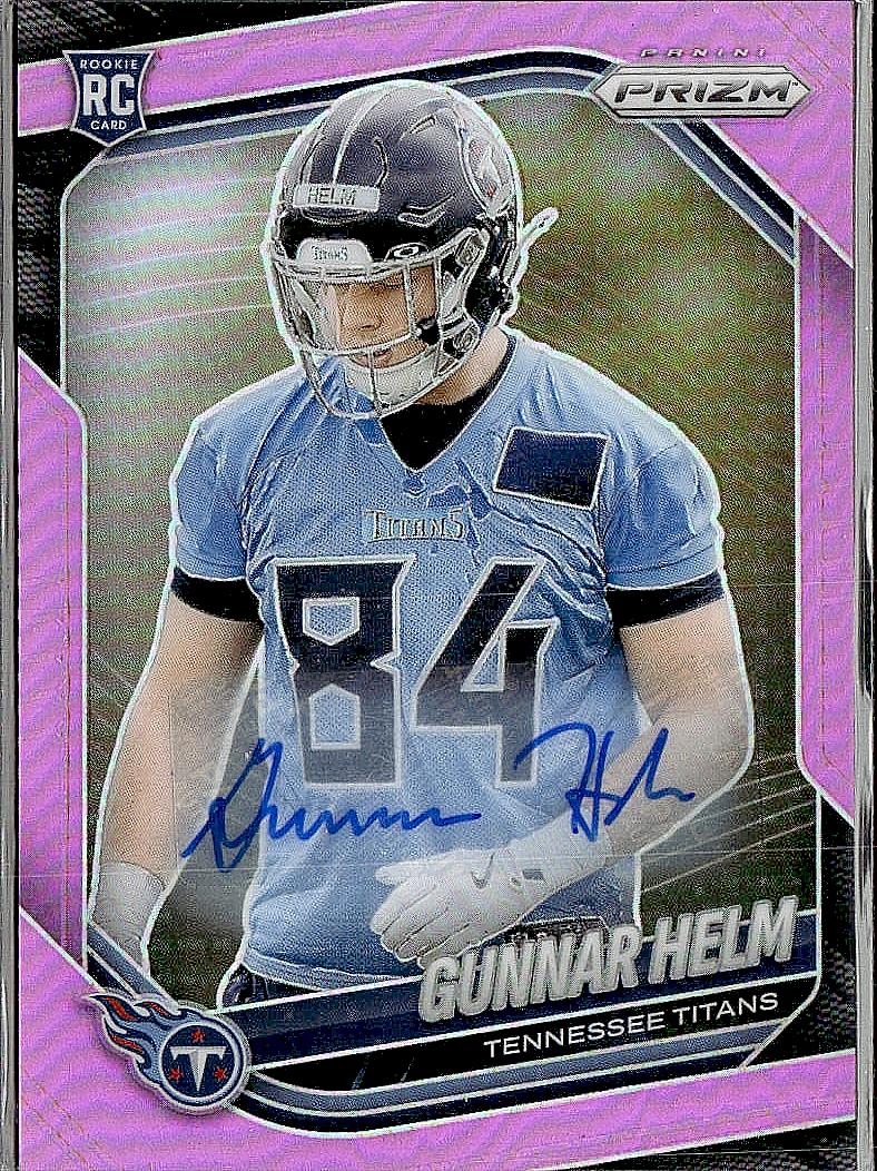 2025 Panini Prizm #359 Gunnar Helm Prizm Rookie Autographs Pink
