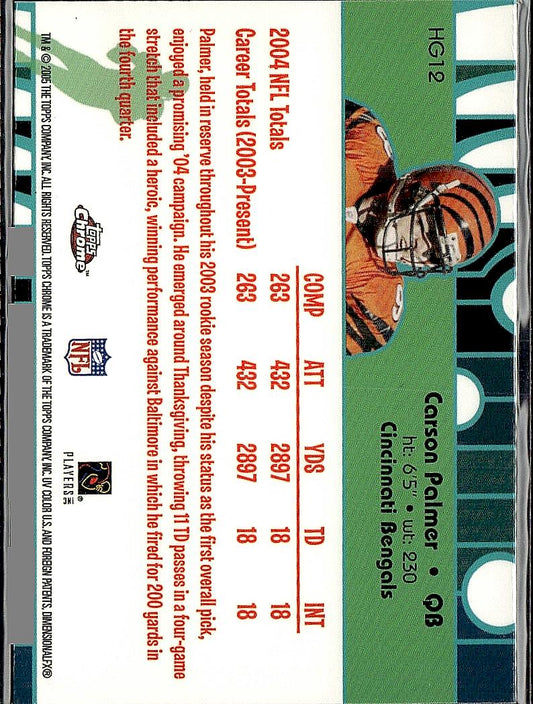 2005 Topps #HG12 Carson Palmer Golden Anniversary Hidden Gold
