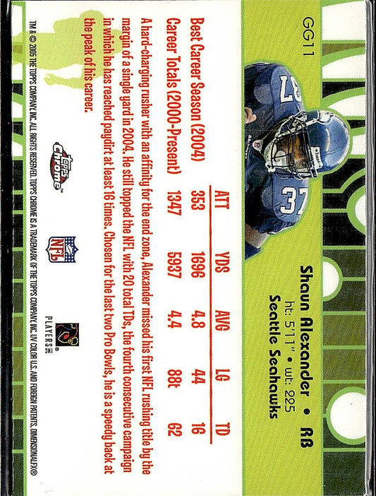 2005 Topps Chrome #GG11 Shaun Alexander Golden Anniversary Glistening Gold