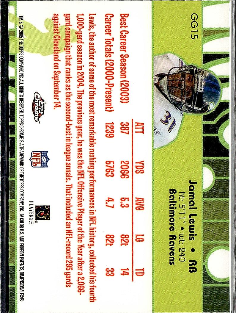 2005 Topps Chrome #GG15 Jamal Lewis Golden Anniversary Glistening Gold