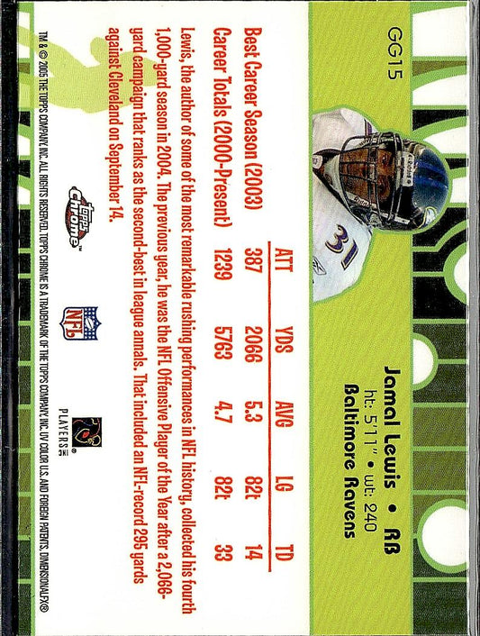 2005 Topps Chrome #GG15 Jamal Lewis Golden Anniversary Glistening Gold