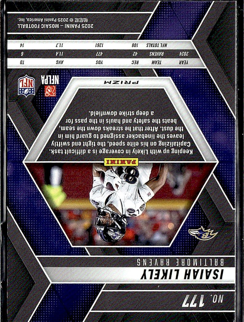2025 Panini Mosaic #177 Isaiah Likely Purple Scope