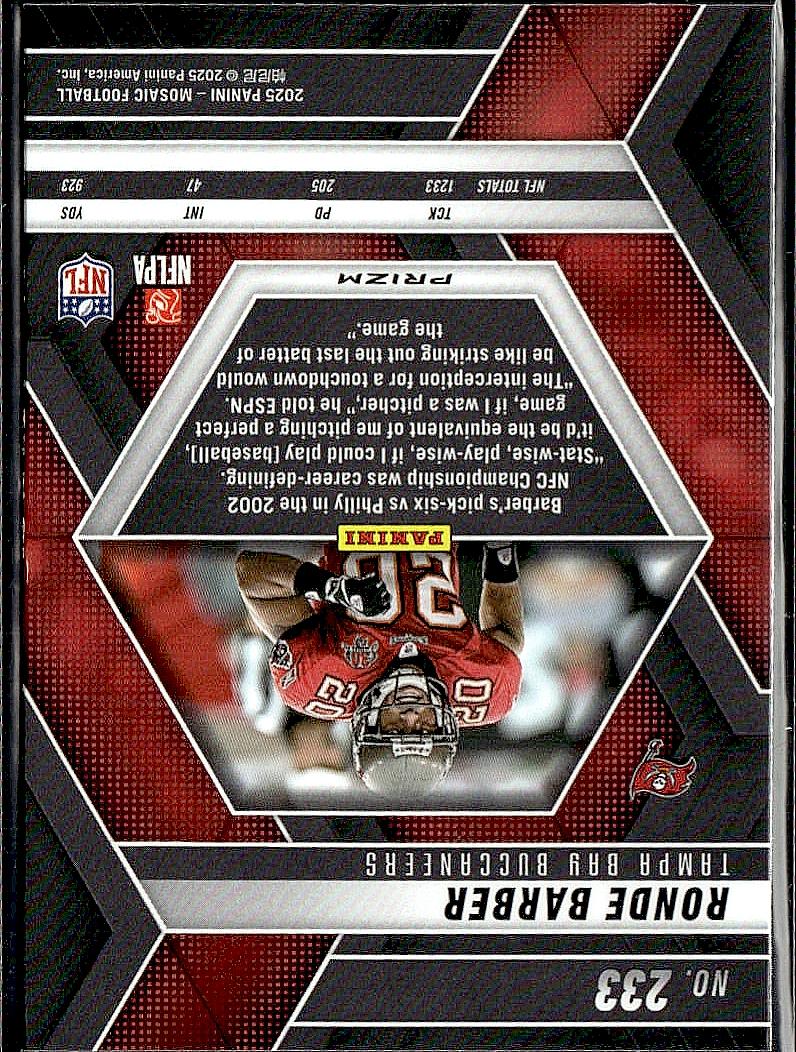 2025 Panini Mosaic #233 Ronde Barber Purple Scope