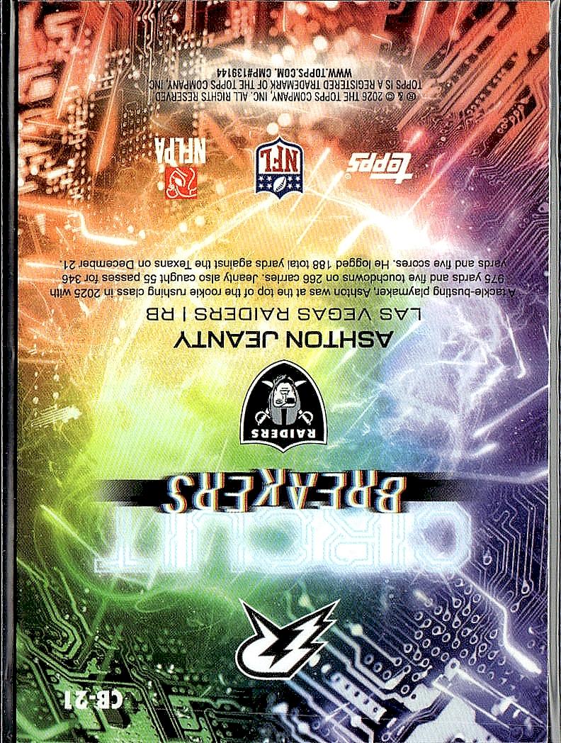 2025 Topps Resurgence #CB-21 Ashton Jeanty Circuit Breakers