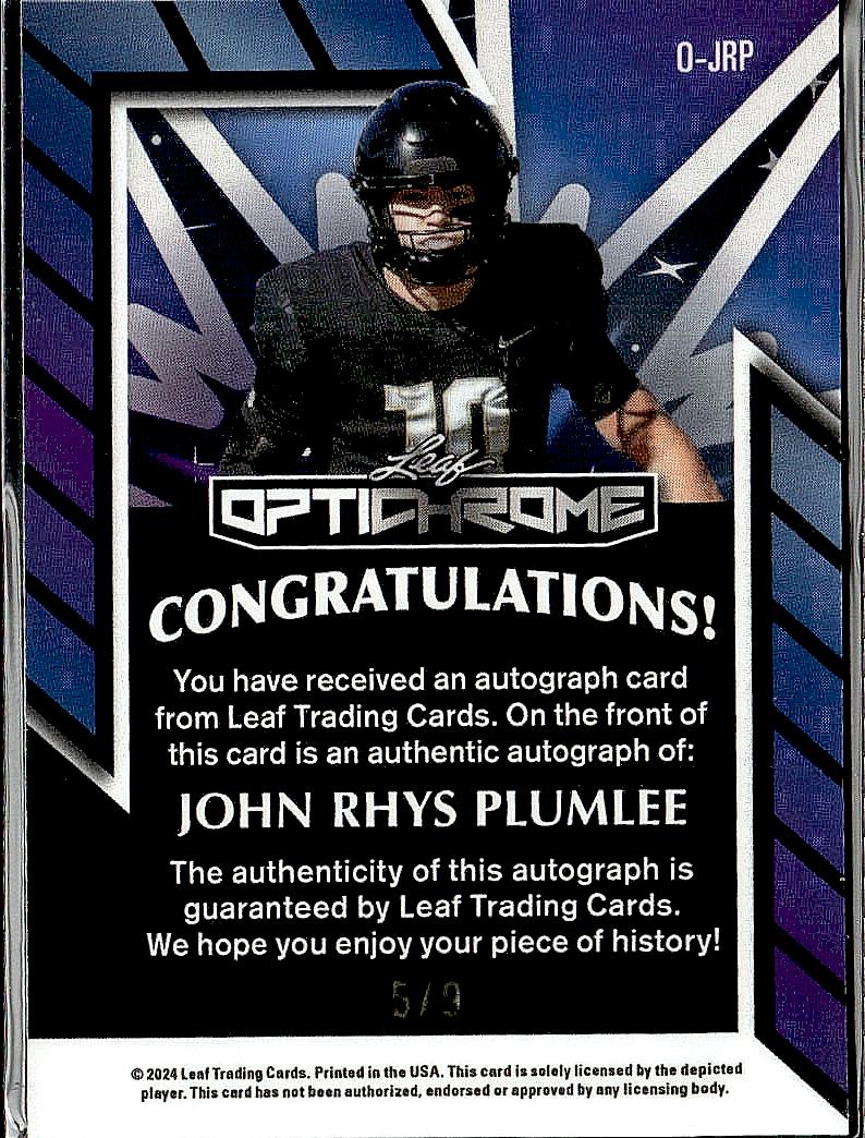2024 Leaf Eclectic - Optichrome Red  John Rhys Plumlee auto /9