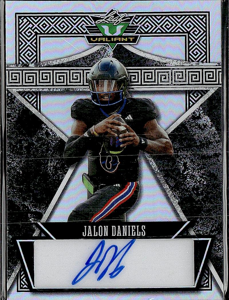 2024 Leaf Eclectic - Valiant Prismatic Silver #V-JD1 Jalon Daniels #/10