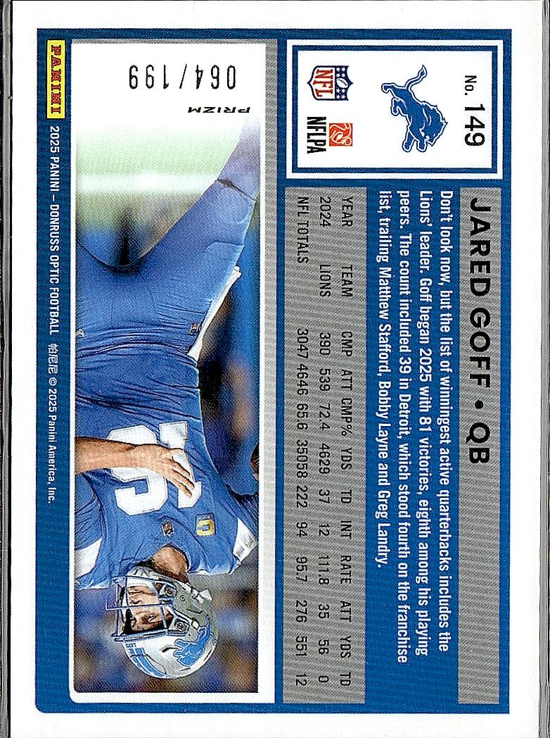 2025 Donruss Optic #149 Jared Goff green