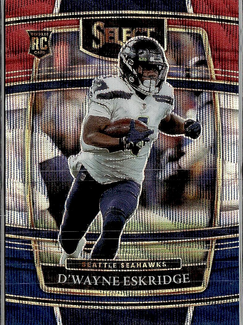 2021 Panini Select #60 D'Wayne Eskridge Red and Blue Prizm Die Cut