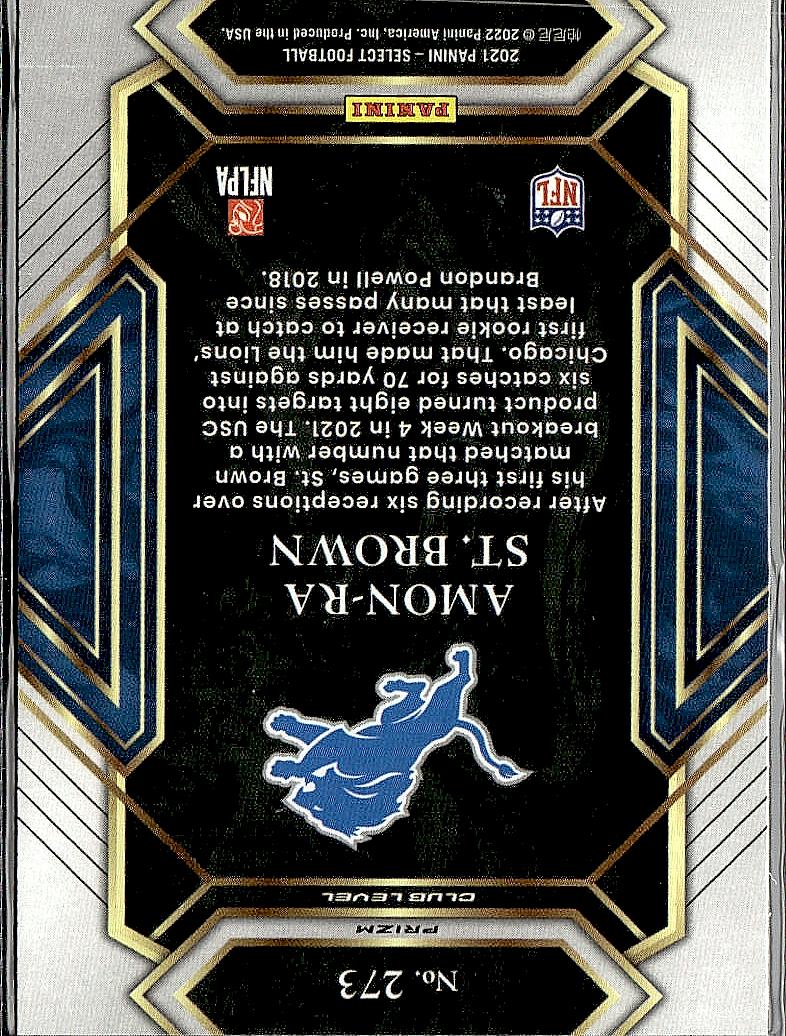 2021 Panini Select #273 Amon-Ra St. Brown Silver Prizm