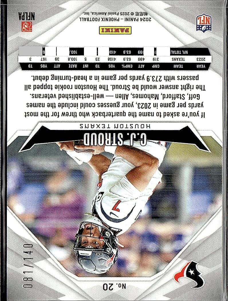 2024 Panini Phoenix #20 C.J. Stroud Red Hyper #/140