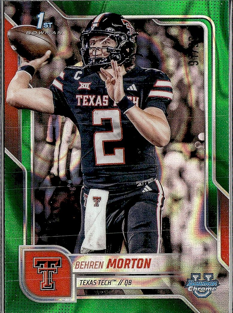 2025 Bowman University Chrome #110 Behren Morton Green /99