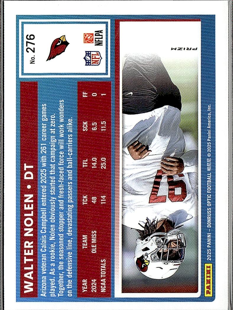 2025 Donruss Optic #276 Walter Nolen Holo
