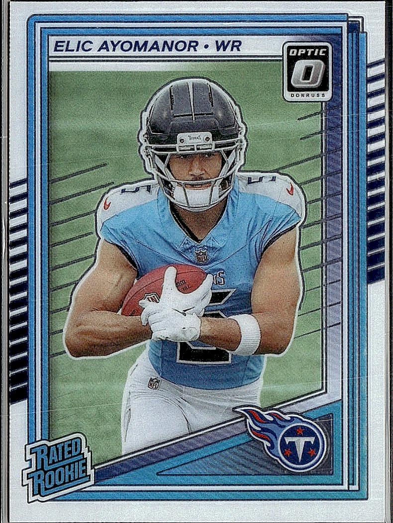 2025 Donruss #339 Elic Ayomanor Optic Rated Rookies Preview Holo