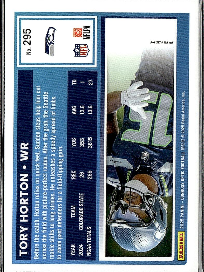 2025 Donruss Optic #295 Tory Horton Blue Hyper