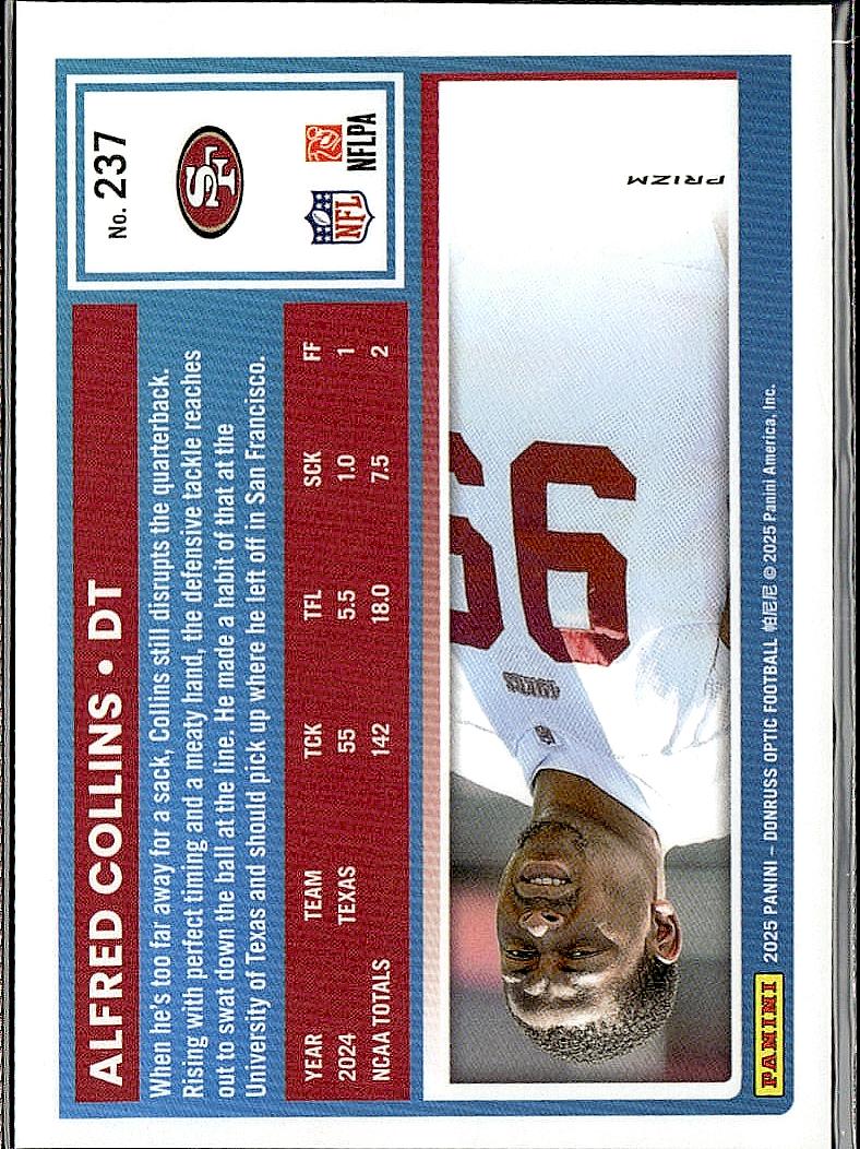 2025 Donruss Optic #237 Alfred Collins Blue Hyper