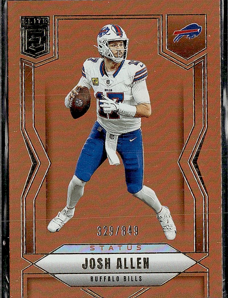 2025 Donruss Elite #33 Josh Allen Status Metallic Orange #/849