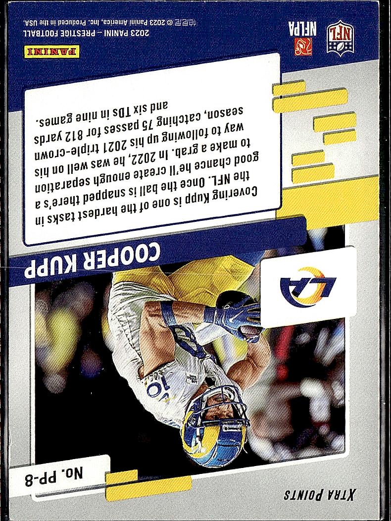 2023 Panini Prestige #PP-8 Cooper Kupp Prestigious Pros Xtra Points Red #/399