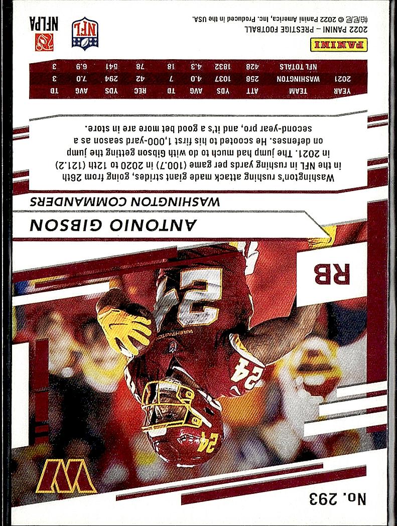 2022 Panini Prestige #293 Antonio Gibson