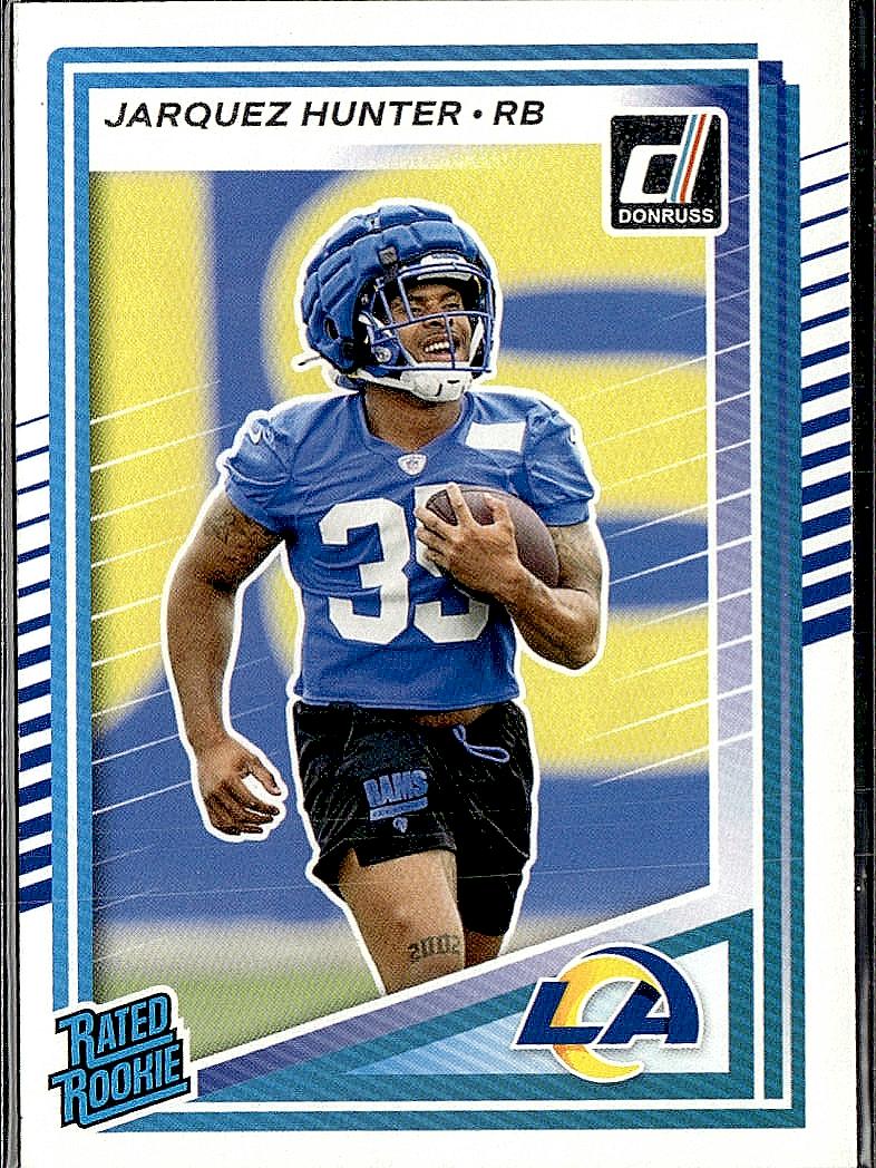 2025 Donruss #352 Jarquez Hunter Optic Rated Rookies Preview Holo