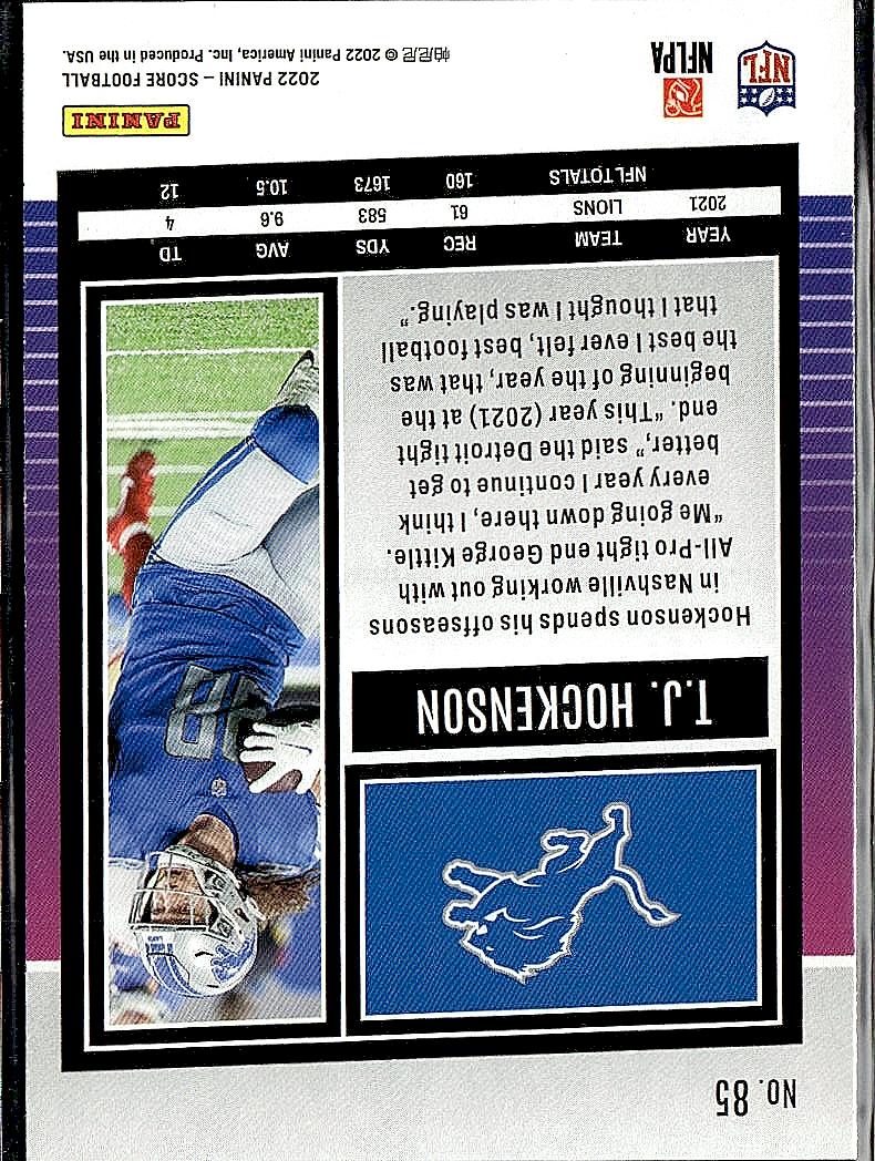 2022 Score #85 T.J. Hockenson
