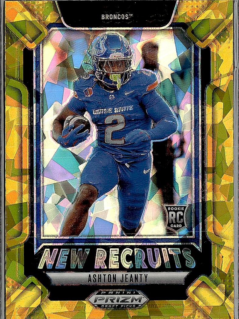 2025 Panini Prizm Draft Picks #9 Ashton Jeanty New Recruits Gold Ice